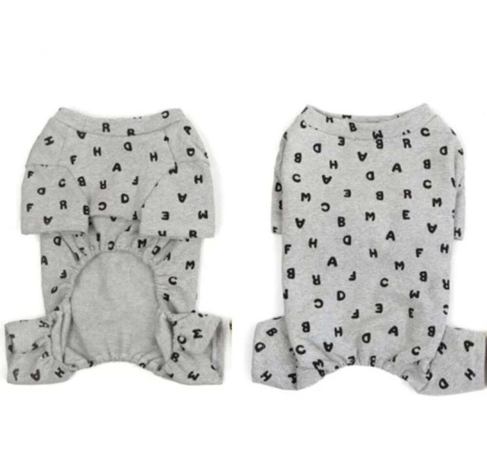 Small Dog Jumpsuit/Pajamas Cotton Soft Warm Cute Letters Printed